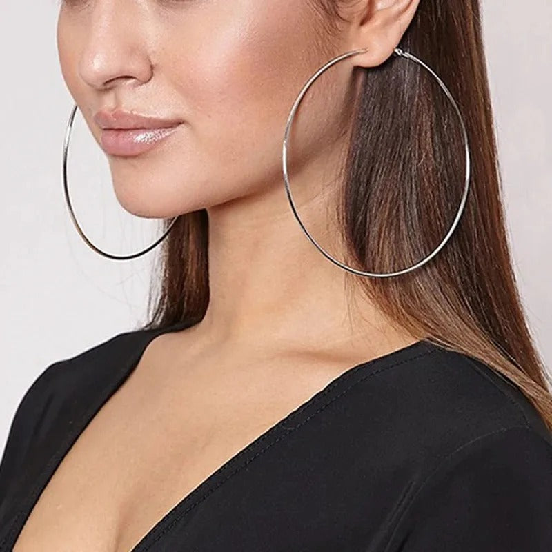 Circle Hoop Earrings for Women Men, Stainless Steel Ear Ring Fashion Jewelry Gift