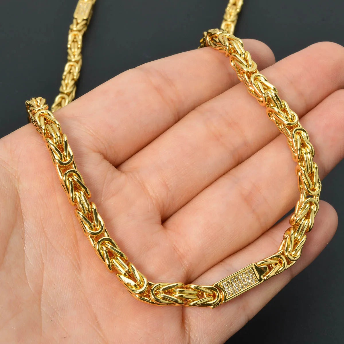 Snake Chain 18K Gold Color Plated Necklace Bridal Wedding Accessories Trend Fashion Birthday Gift for Wife