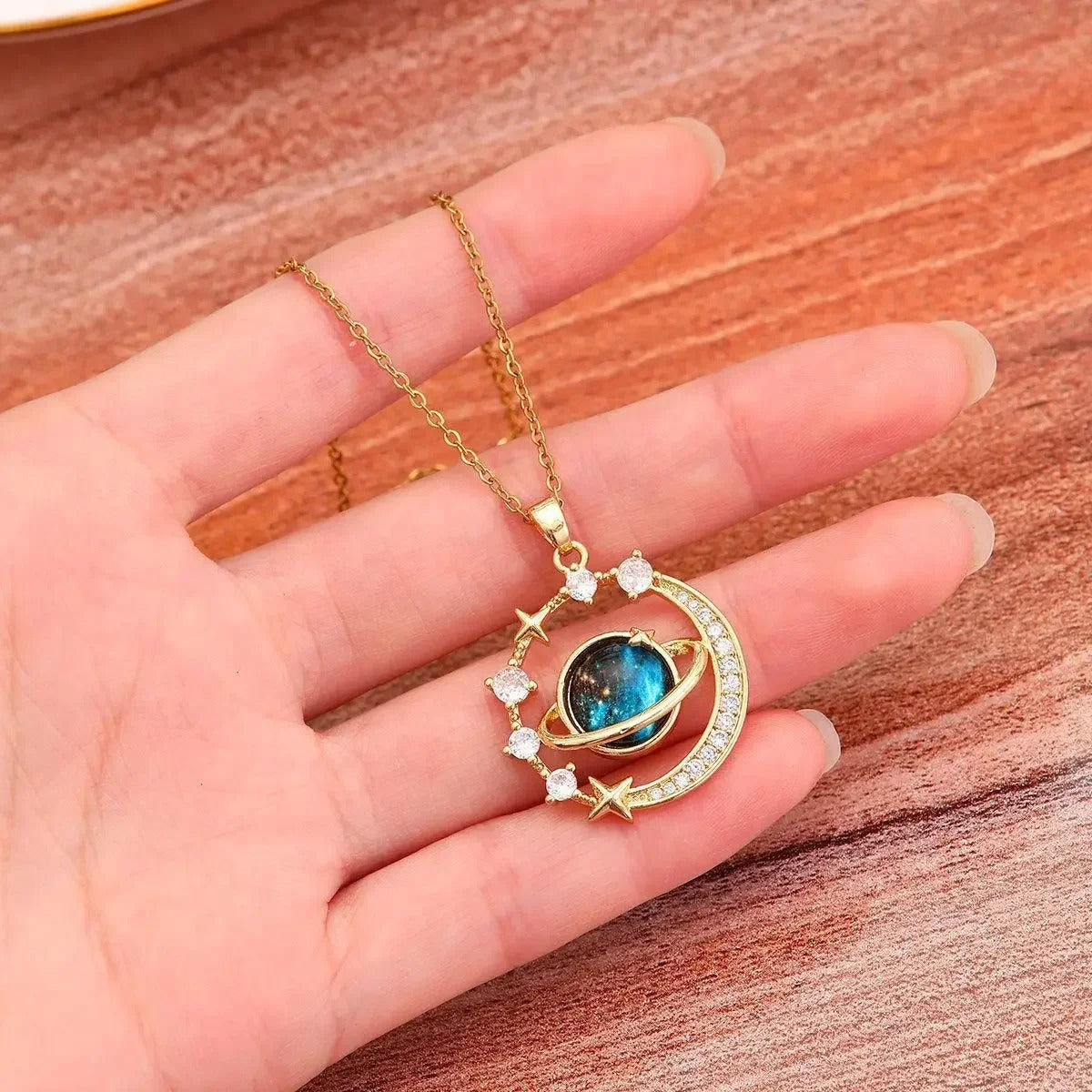 Delicate Starry Pendant Necklace for Women – Micro Inlaid Zircon Luxury Collares Jewelry Gift