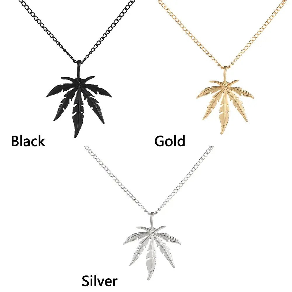 Maple Leaf Necklace Leaf Pendant Charm Chain Necklace Men Gift Jewelry Necklace Hip Hop Jewelry Gift
