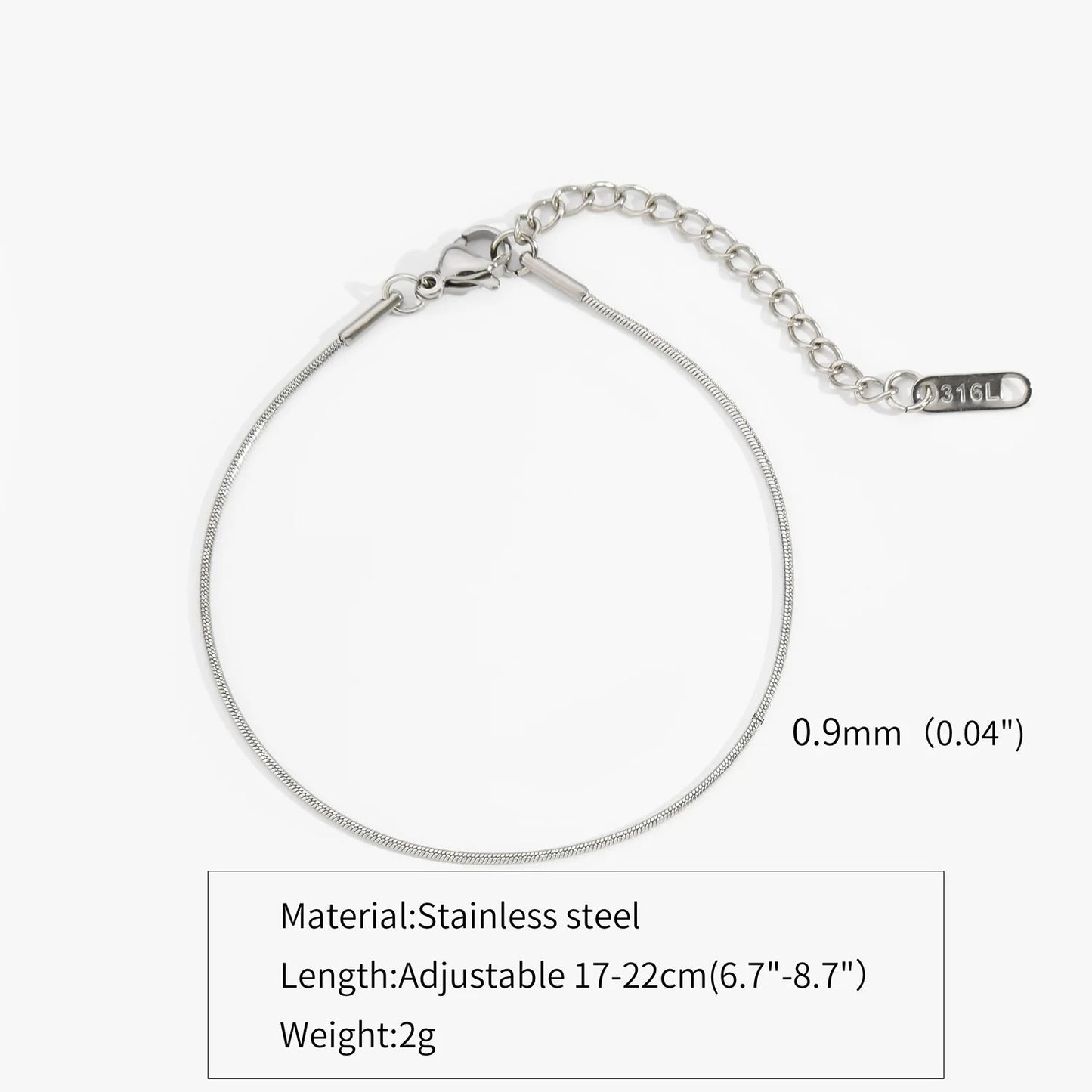 New Ultra-fine Stainless Steel Snake Chain Bracelet Gold Color Simple Bracelet For Women Jewelry Accessories