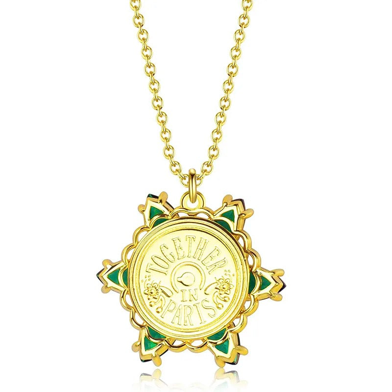 NecklaceTogether In Paris Emerald Stone Flower Necklace Lost Princess Inspired Pendant Necklace for Women