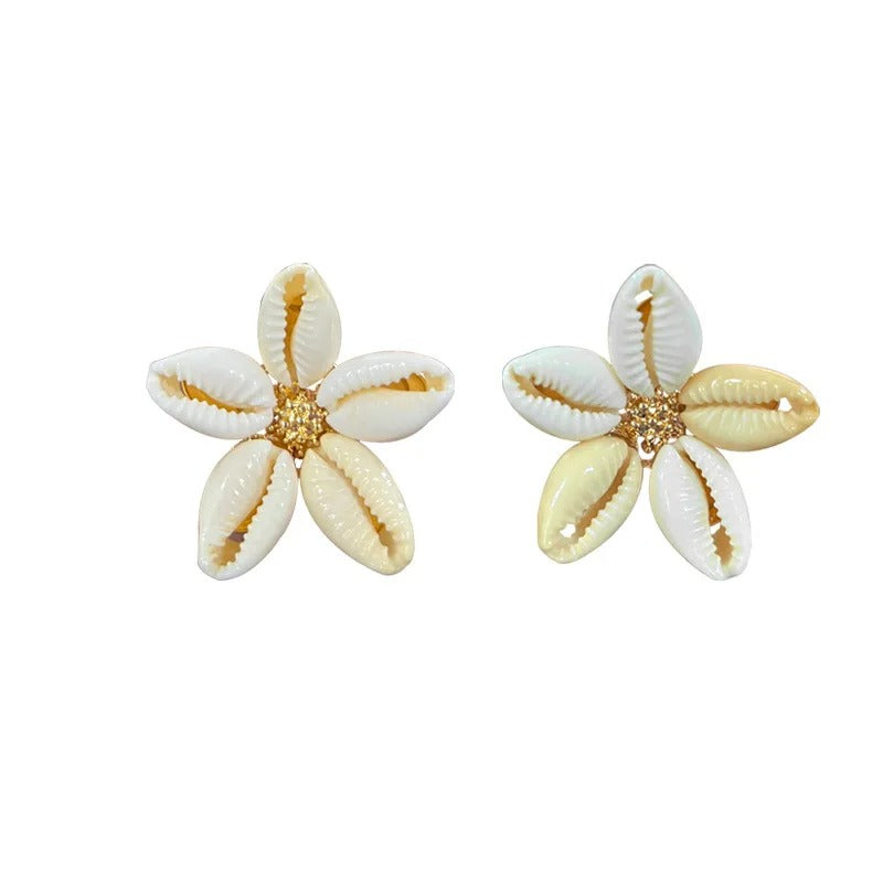 Bohemia Shell Stud Earring for Women Summer Beach Pearl Conch Drop Geometric Earring Girls Fashion Wedding Jewelry Gifts
