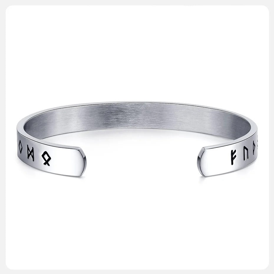 Viking Bracelets for Men Nordic Viking Rune Letters Amulet Cuff Bangle Vintage Punk Rock Boy Wristband