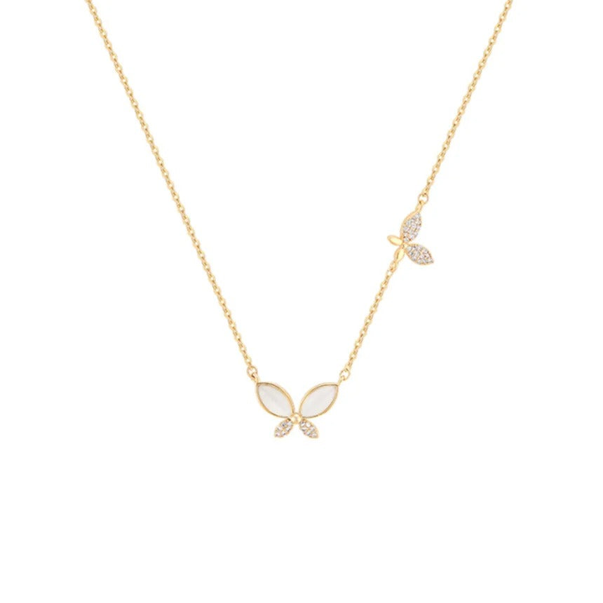 316L Stainless Steel Butterfly Necklace Light Luxury Small Clavicle Chain Ladies Fashion Exquisite Jewelry