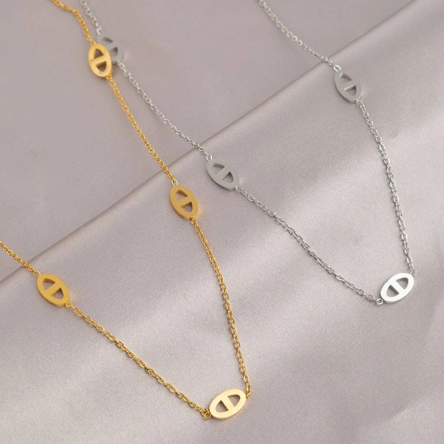 Cute Pig Nose Pendant Necklace Stainless Steel Fashion Jewelry Gift for Women & Girls
