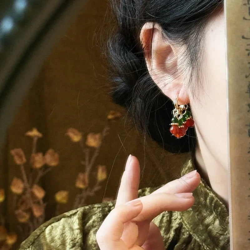 Vintage Green Red Bead Tassel Dangle Earrings For Women Creative New Statement Ethnic New Jewelry Wholesale