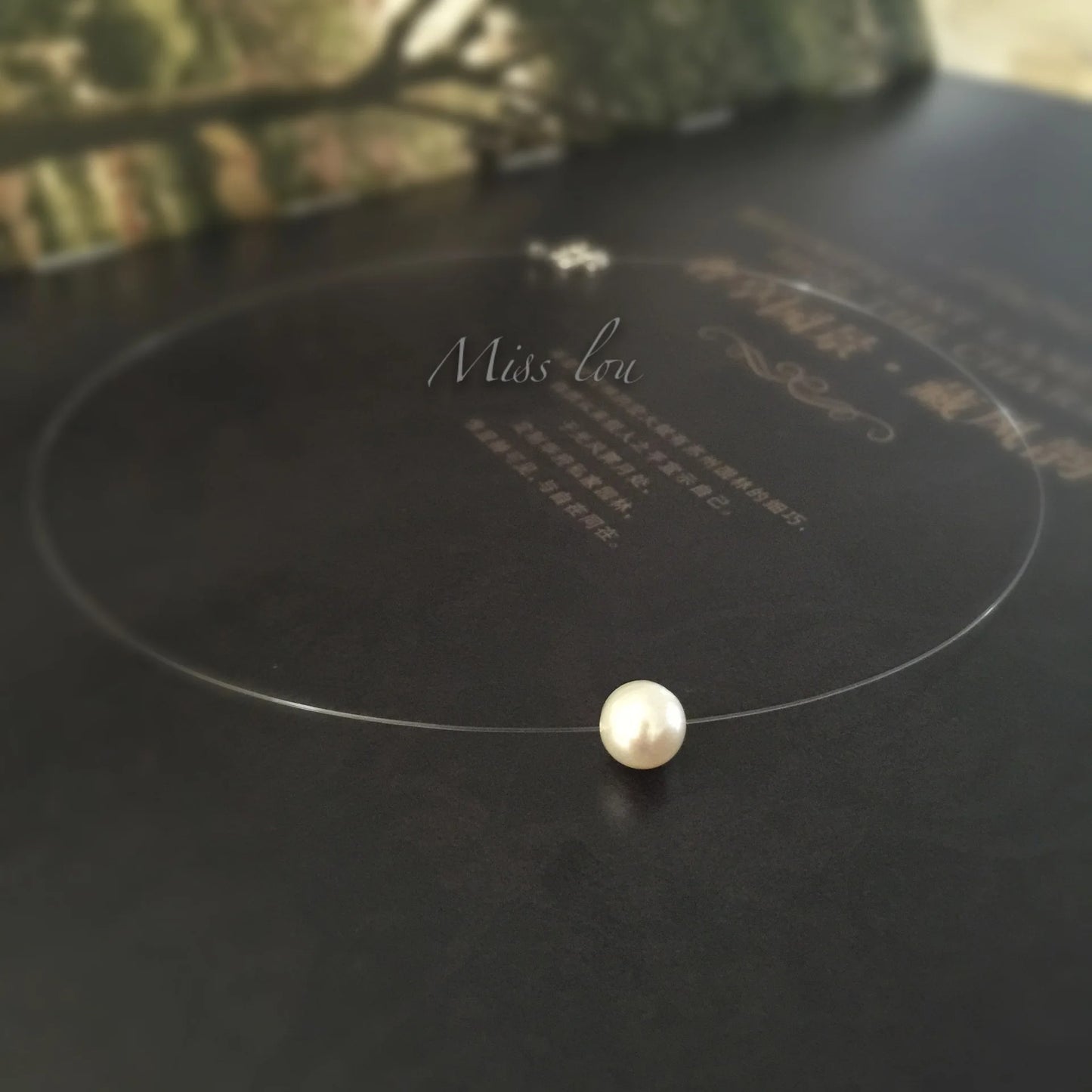 Transparent Fishing Line Invisible Pearl Necklace Simple Round Bead Choker Pendant Delicate Ladies Short Necklace Fashion Collar