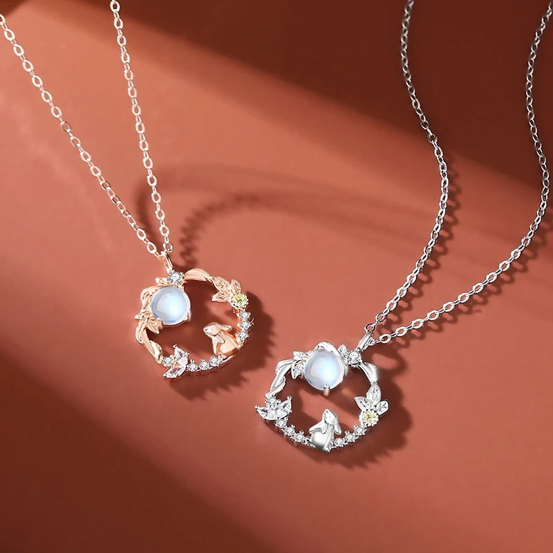 European S925 Sterling Silver Necklace AAA CZ Rabbit For Women Birthday Party Gift Jewelry