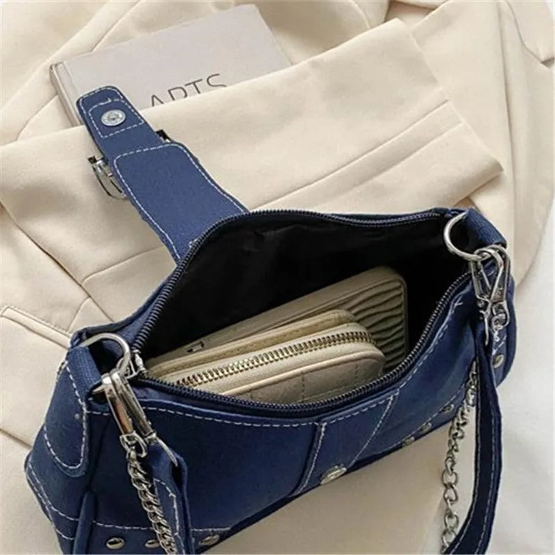 Simple Retro Canvas Underarm Bag Trendy Casual Shoulder & Crossbody Bag for Women
