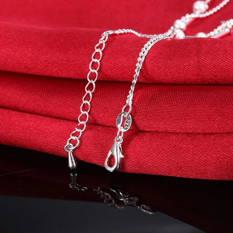 New Trendy 925 Sterling Silver Anklets For Women Cute Star Ankle Chain Bracelet Foot Jewelry Girl Beach Party Accessories