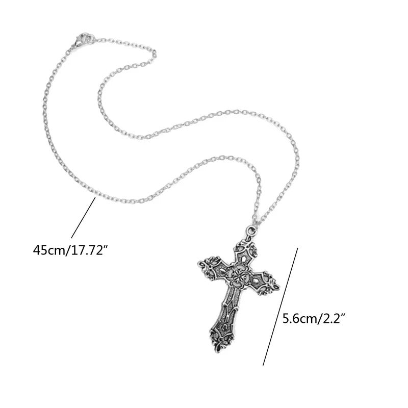 Fashion Christian Necklaces for Women Wen Gift Vintage Gothic for Cross Pendant Long Chain Necklace Choker Goth Punk Jewelry