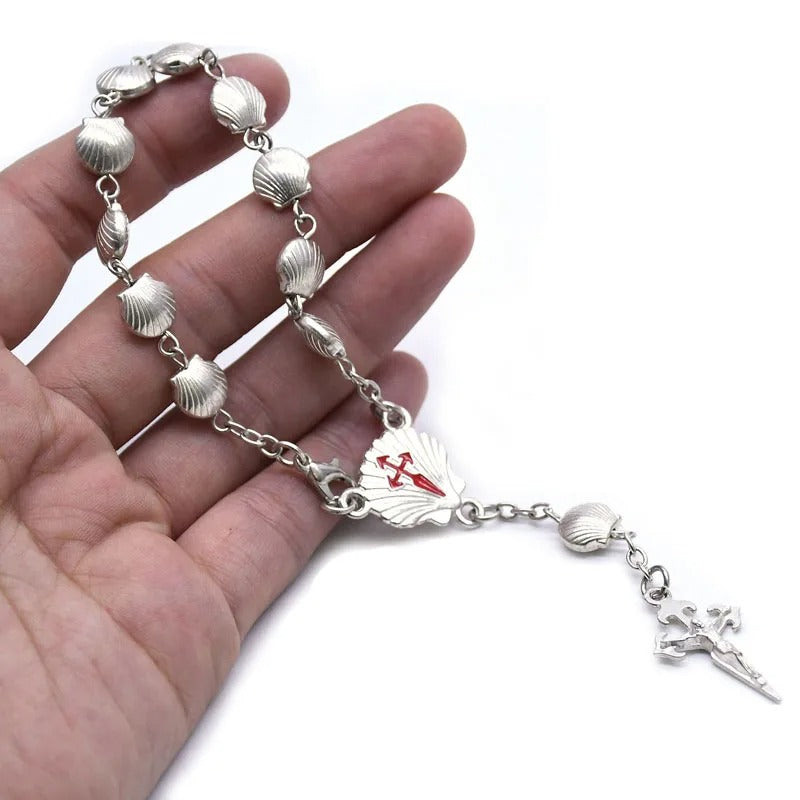 Santiago Metal Shell Rosary Cross Bracelets For Men Women