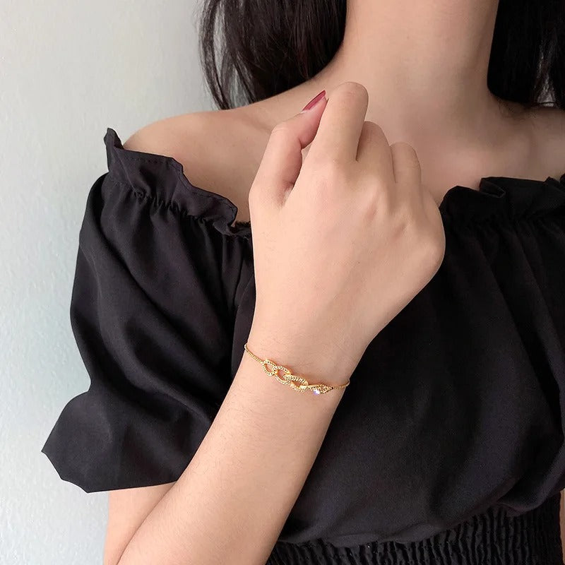 Fashion Korean Women Geometric Circle Bracelet Party Jewelry Gift