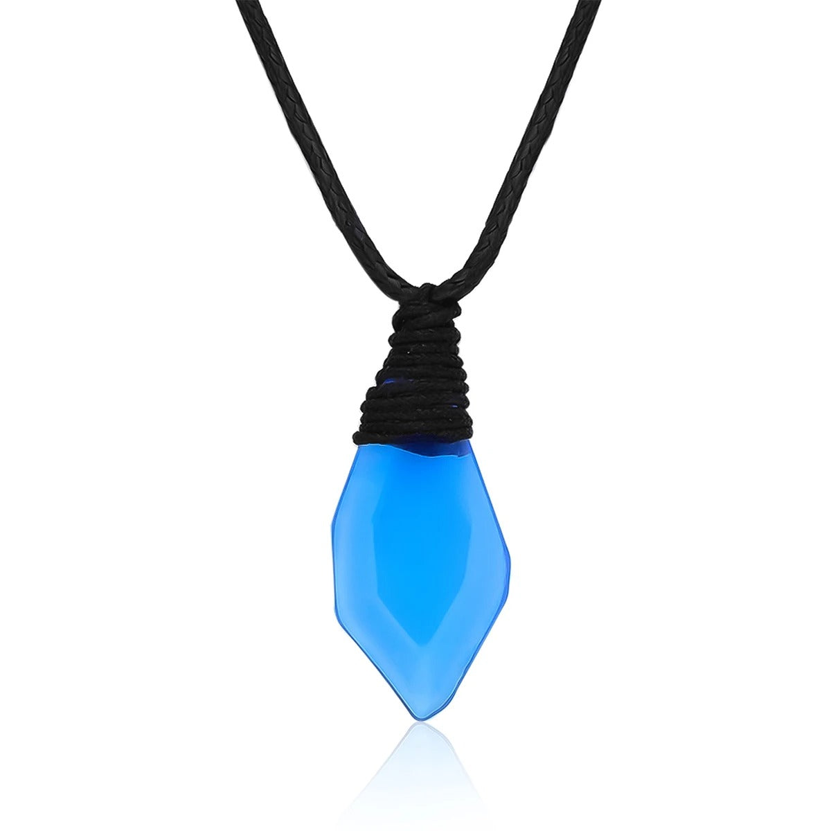 Mermaid Blue Crystal Necklace Just Add Water Energetic Pendant Jewelry Accessories for Women Unisex Birthday Gift