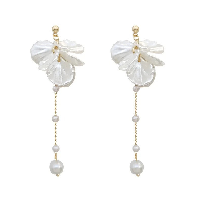 925 Silver Needle Elegant Temperament Modern Jewelry Simulated pearl Tassel Earrings For Women Fashion Accessories