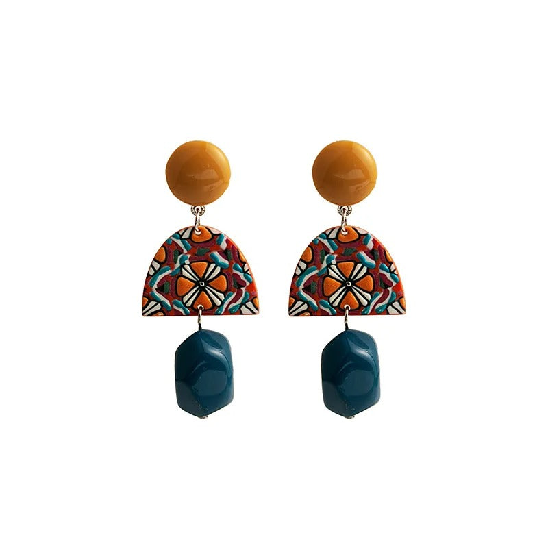 New Baroque Acrylic Drop Earrings Women Colorful Dangle Jewelry