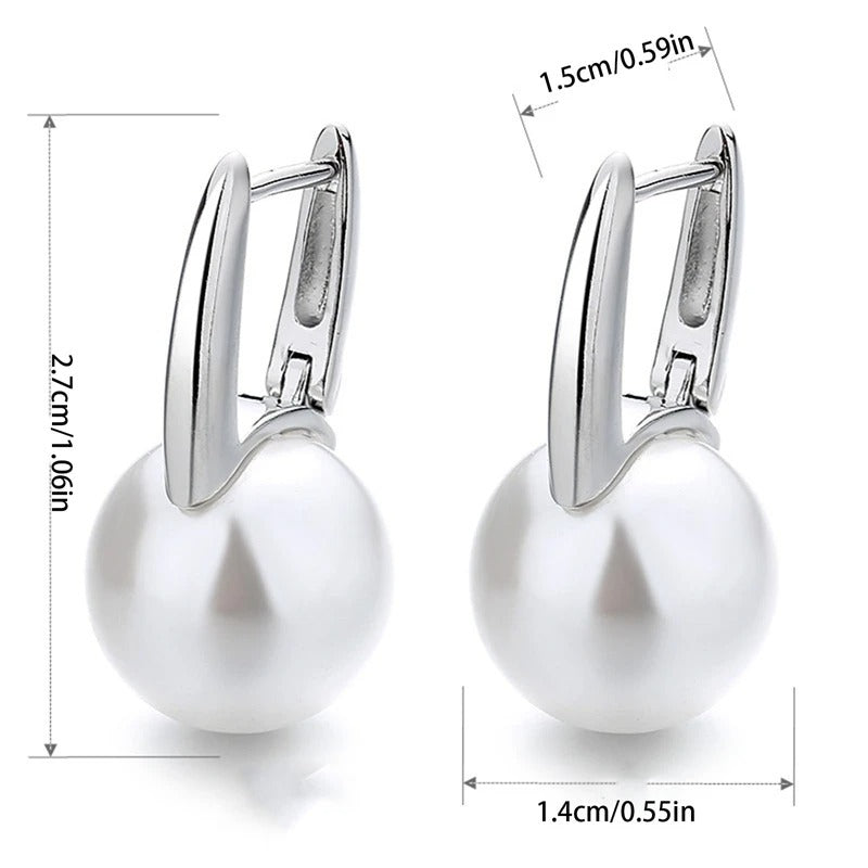 Gold Pearl Hoop Earrings – Minimalist Tiny Stud Hoops for Women, Elegant Wedding & Everyday Jewelry