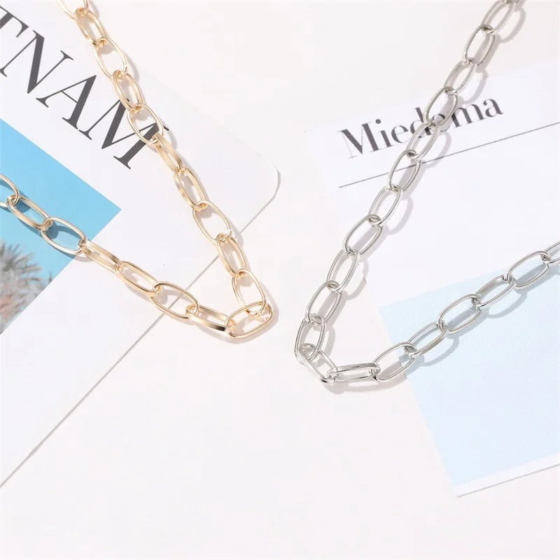 Short Punk Gold Color Big Chains Necklaces Gothic Jewelry Women Pendant Choker Necklace Girl Valentine's Day Gift