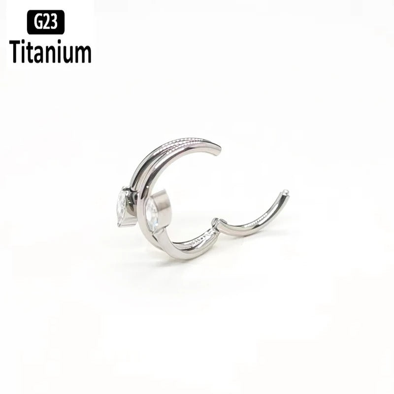 ASTM F136 Titanium Clicker Piercing Jewelry | 16G G23 Nose Ring, Septum, Helix, Tragus & Lip Hoop