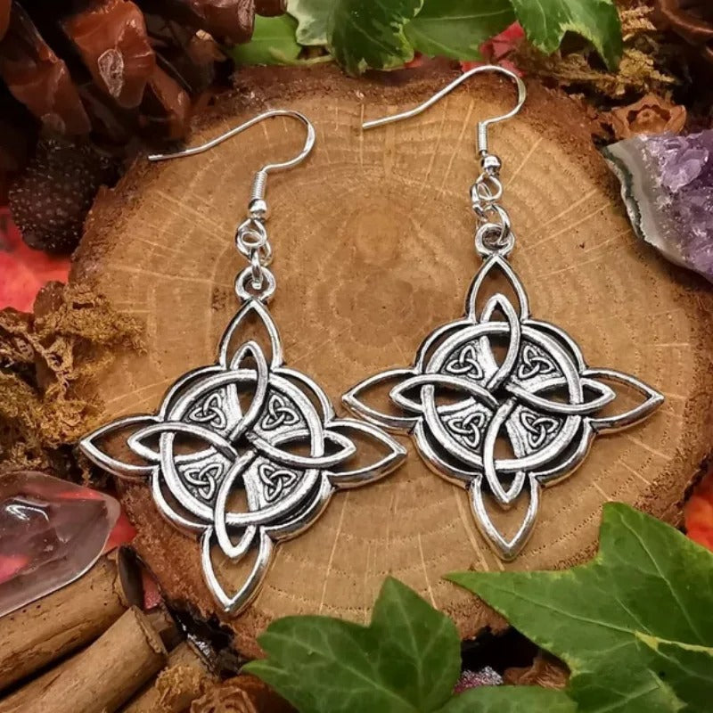 Vintage Witch Knot Earrings Magic Knot Symbol Earring for Men Women Celtic Knot Jewelry Gifts