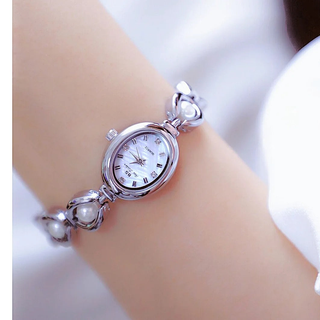 UTHAI Women's Watch Brand Japanese Style Light Luxury Simple Pearl Bracelet Jewelry Waterproof Female Fashion Clock Watches Gift