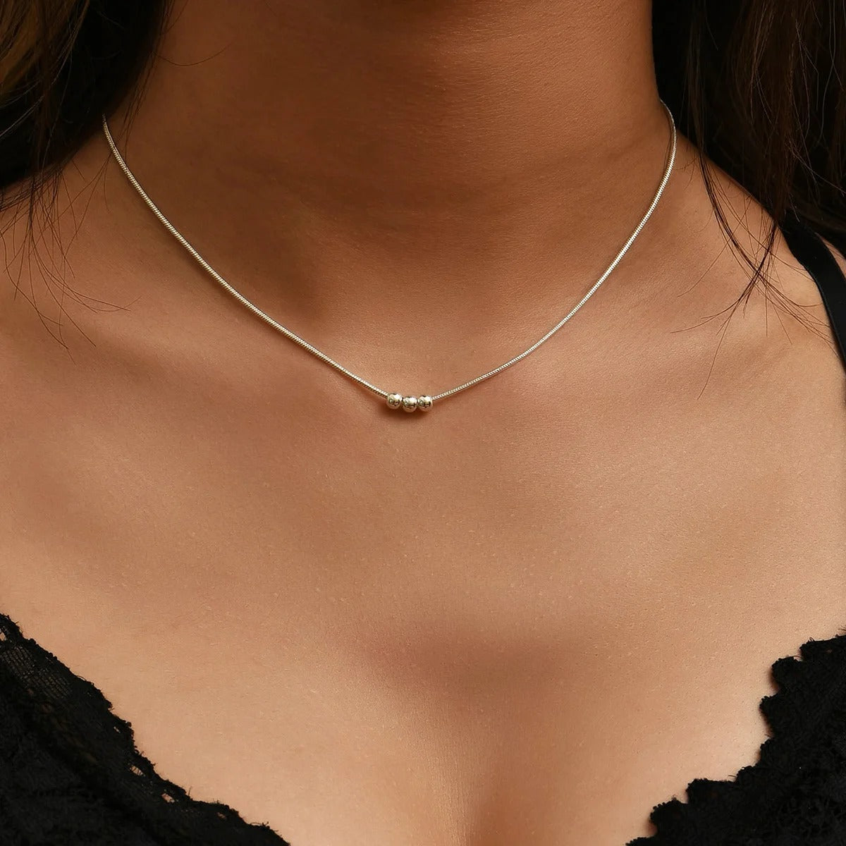 Trendy Stainless Steel Gold and Silver Necklace for Women Fashion Metal Chain Jewelry