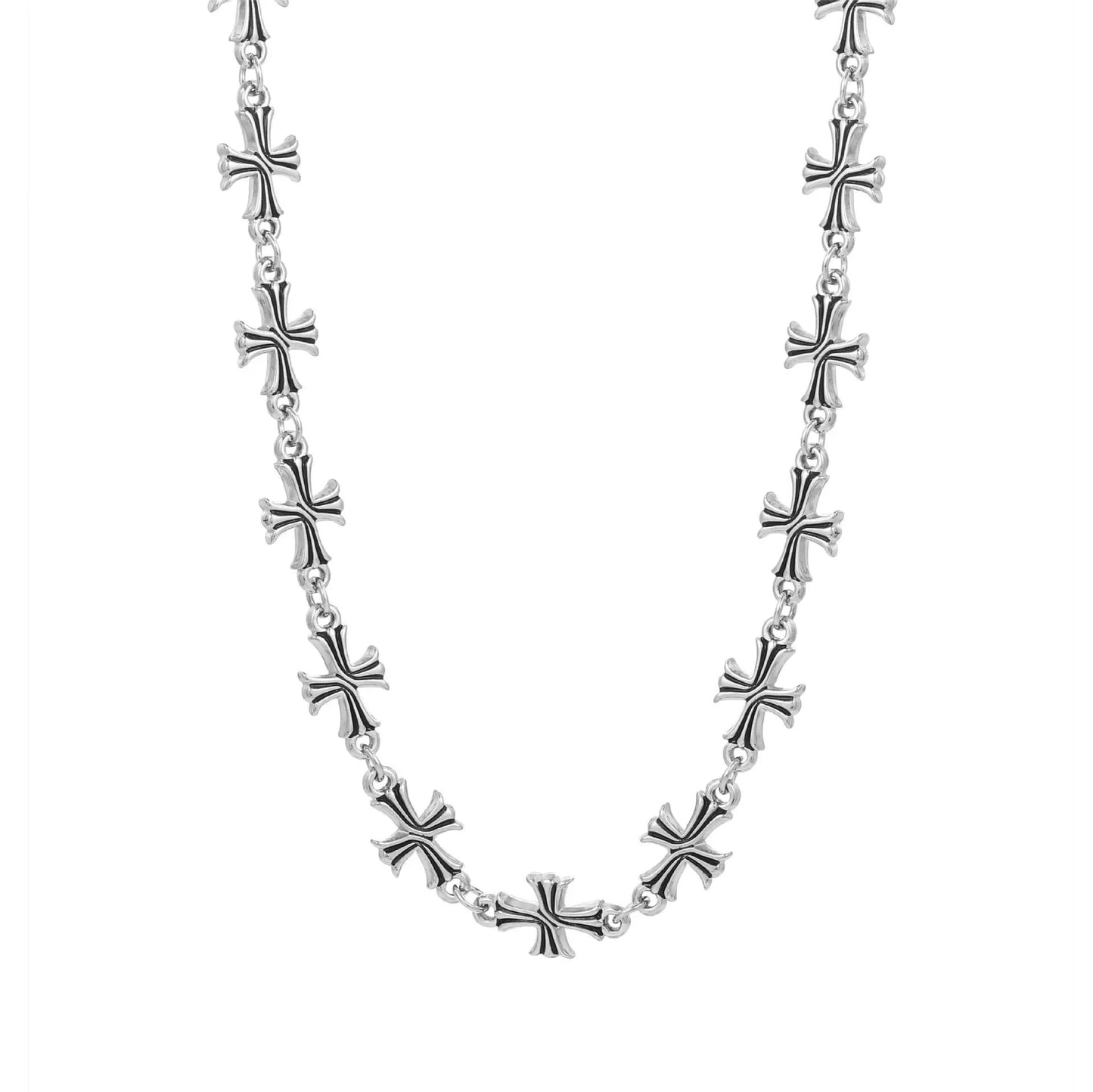 Punk Rock HipHop Trend Stainless Steel Charm High Quality Gothic Vintage Crosses Necklaces Bracelet For Men Women Girls Jewelry