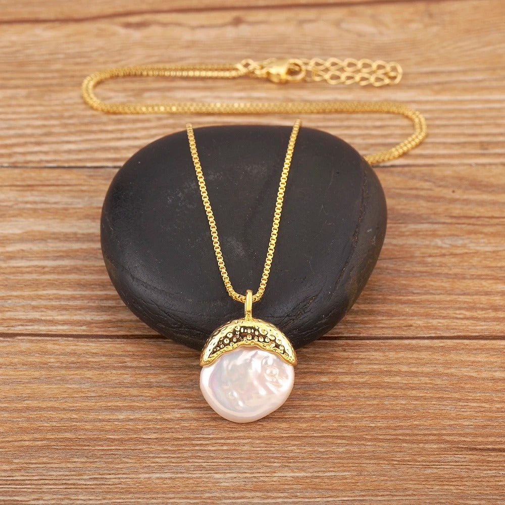New Popular Fruit Shape Pearl Charm Pendant Necklace For Women Girls Daily Party Clavicle Chain Jewelry Accessories Gift