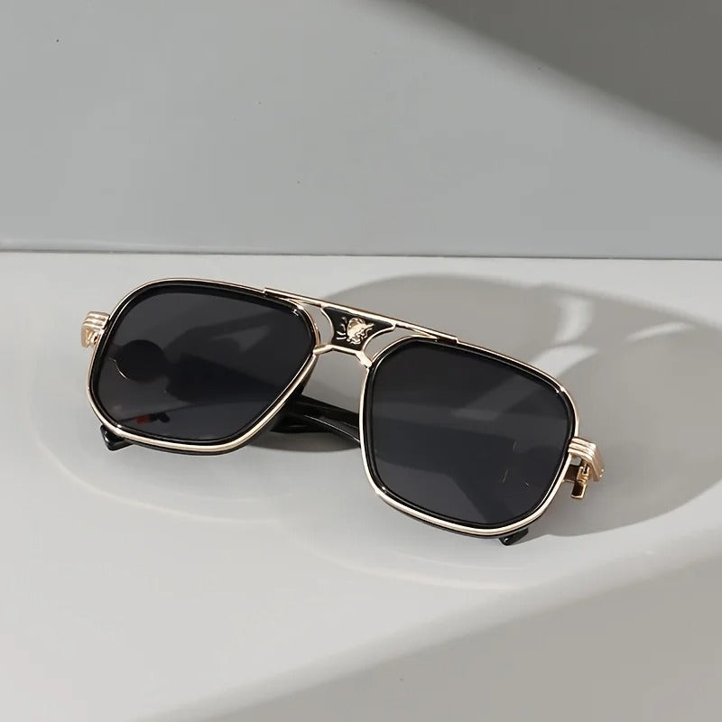 Oversized Retro Gradient Metal Sunglasses Y2K Style