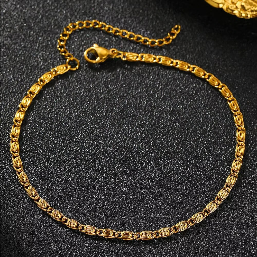 FTCY Stainless Steel Gold Chain Bracelet for Women Lightweight Luxury Elegant Jewelry