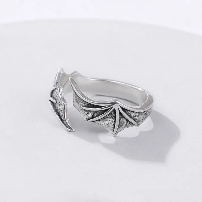 Punk Gothic Angel Demon Wings Creative Ring for Lovers