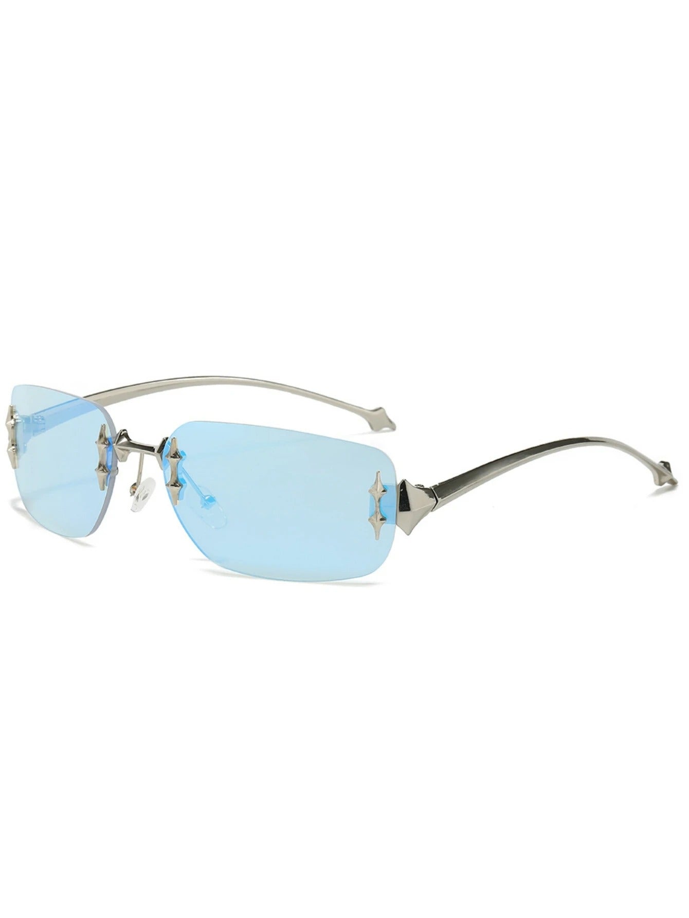 Y2K Demon Rimless Sunglasses with Punk Design