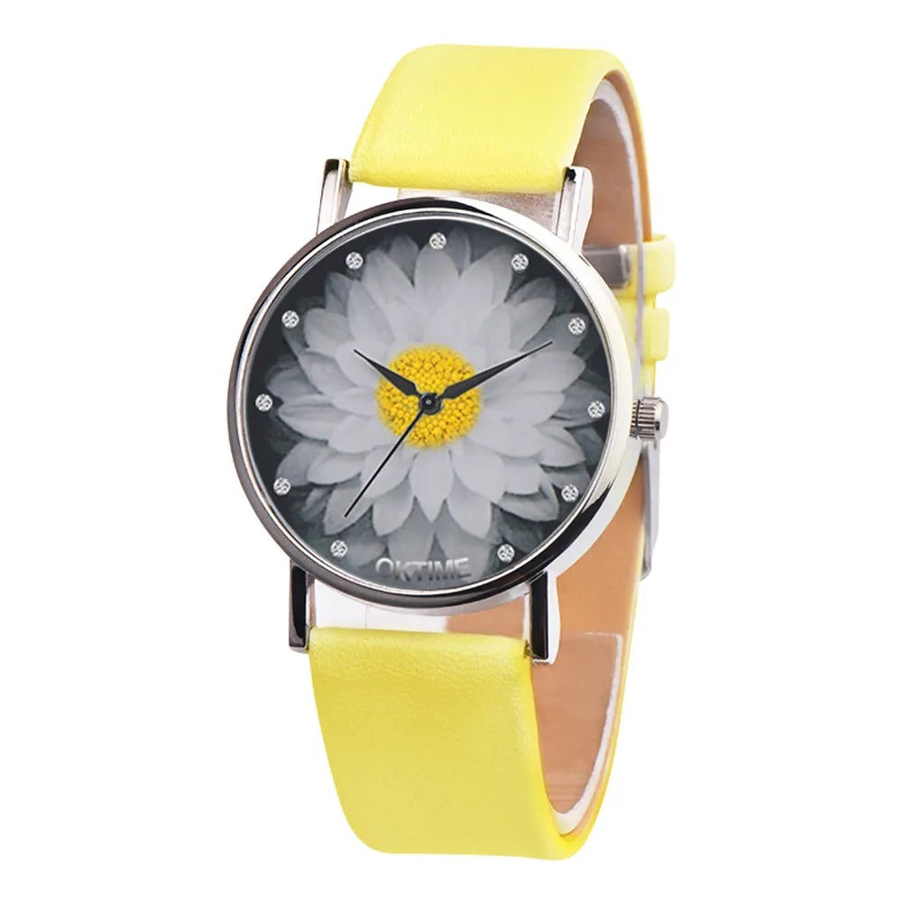 Quartz Watch Leather Casual Solid Color Circular Small Dial Mechanical Wristwatch Fashion Casual Everyday Versatile Watches