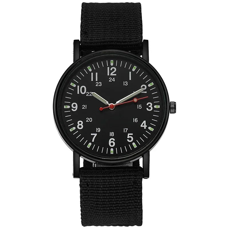 Simple Quartz Wrist Watch Round Dial Soft Wristband Lightweight Slim Nylon Luminous Men Quartz Wrist Watch Men Watch