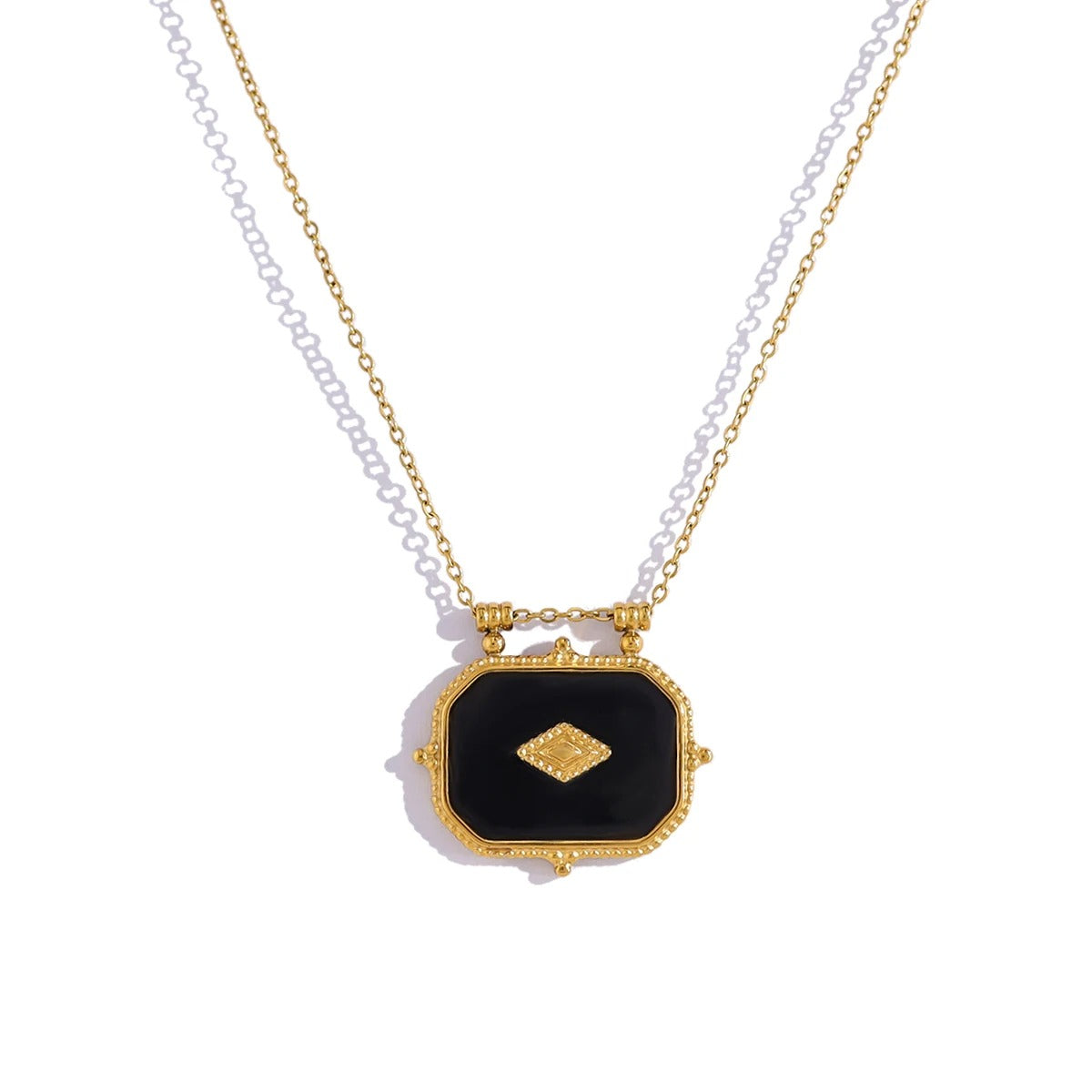 Vintage Luxury Acrylic Charms Pendant Necklaces for Women 18K Gold Plated Trendy Y2K Jewelry