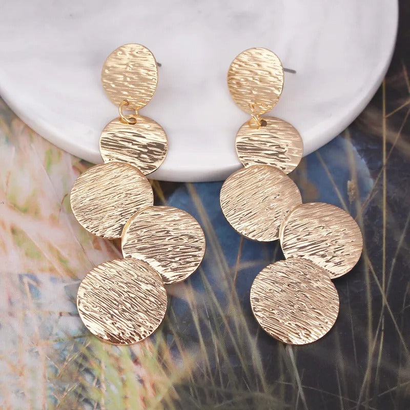 European Irregular Drop Earrings Women Multi-Layer Round Jewelry