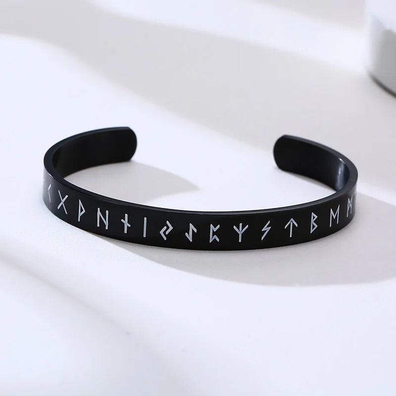 Viking Bracelets for Men Nordic Viking Rune Letters Amulet Cuff Bangle Vintage Punk Rock Boy Wristband