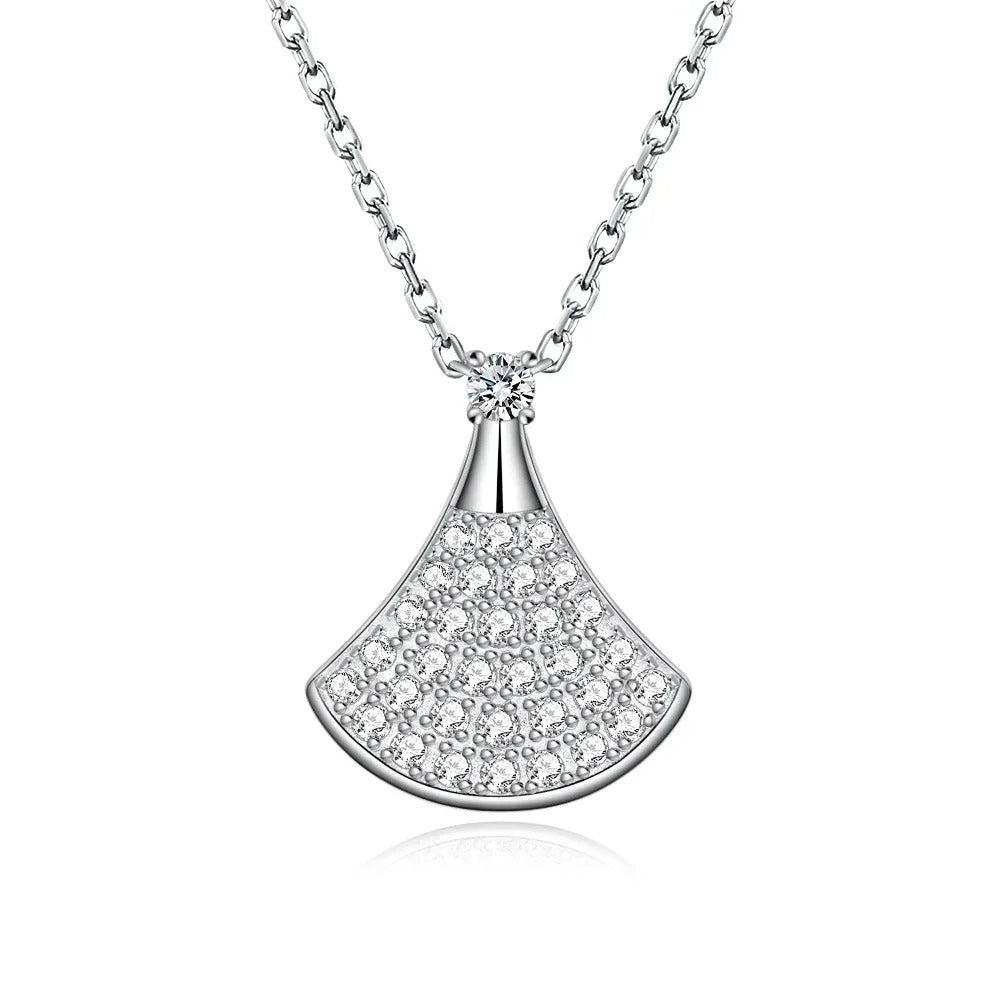 Moissanite Skirt Pendant Necklace for Women S925 Sterling Silver Diamond Chain Fine Jewelry Birthday Anniversary Gift
