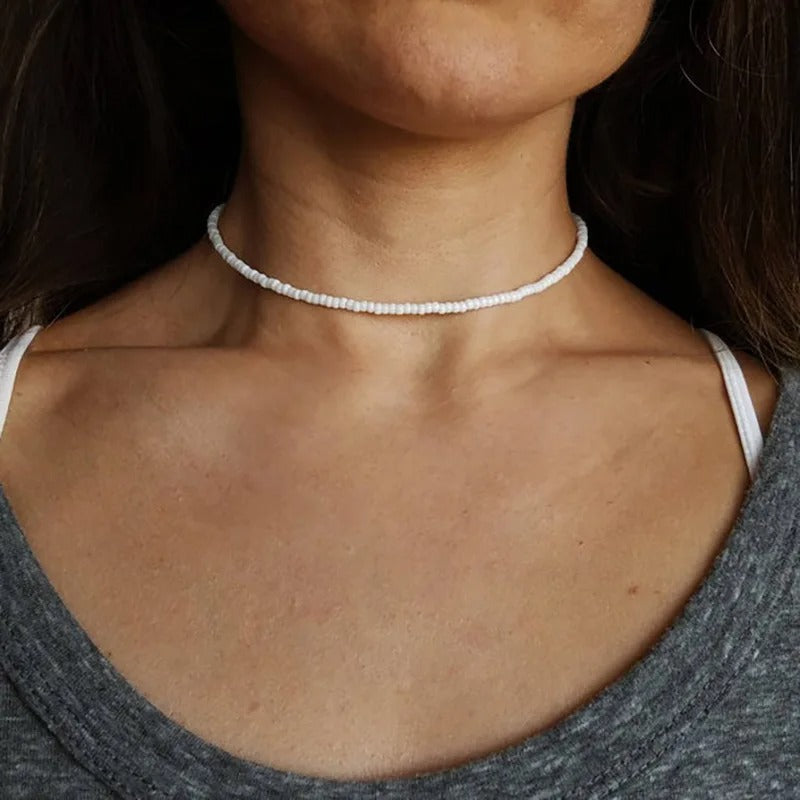 Handmade Gold Color Beads Chain Fashion Necklaces Pearl Pendant Beach Vacation Jewelry For Women Accessories
