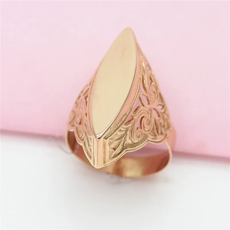 Unique Butterfly Glossy Ring 14K Rose Gold Plated Wedding Jewelry