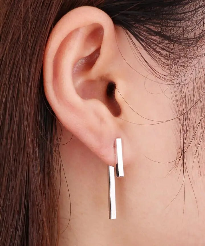 SMJEL 2025 New Fashion Simple T Bar Drop Earring for Women Geometric Ear Jacket Earrings Wedding Gifts S140