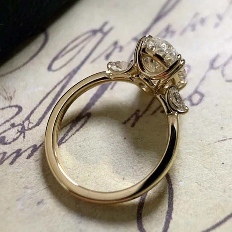 Simple Oval Cubic Zirconia Wedding Bands Women's Ring Luxury Gold Color Engagement Rings Bright Fashion Jewelry