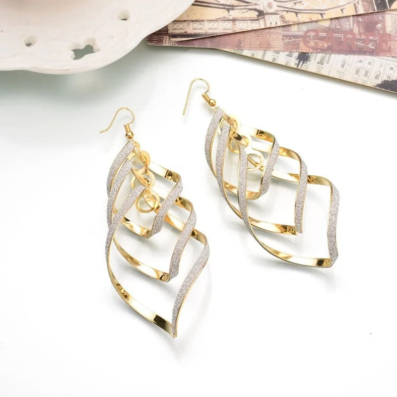 Tassel Earrings 2025 Trendy Frosted Stud Earrings Long Earring Women Sexy Girls Jewelry Fashion Punk Metal