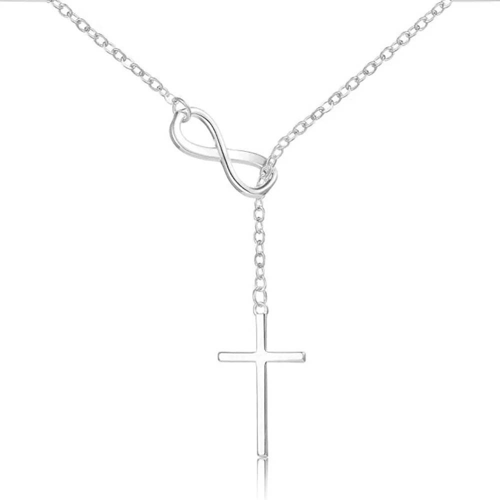 Cross Pendant Necklaces for Women Dainty 14K Silver Plated Easter Waterproof Necklace Simple Christian Faith Jewelry
