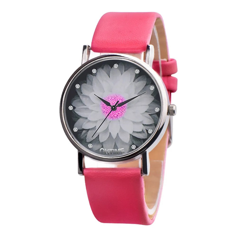 Quartz Watch Leather Casual Solid Color Circular Small Dial Mechanical Wristwatch Fashion Casual Everyday Versatile Watches