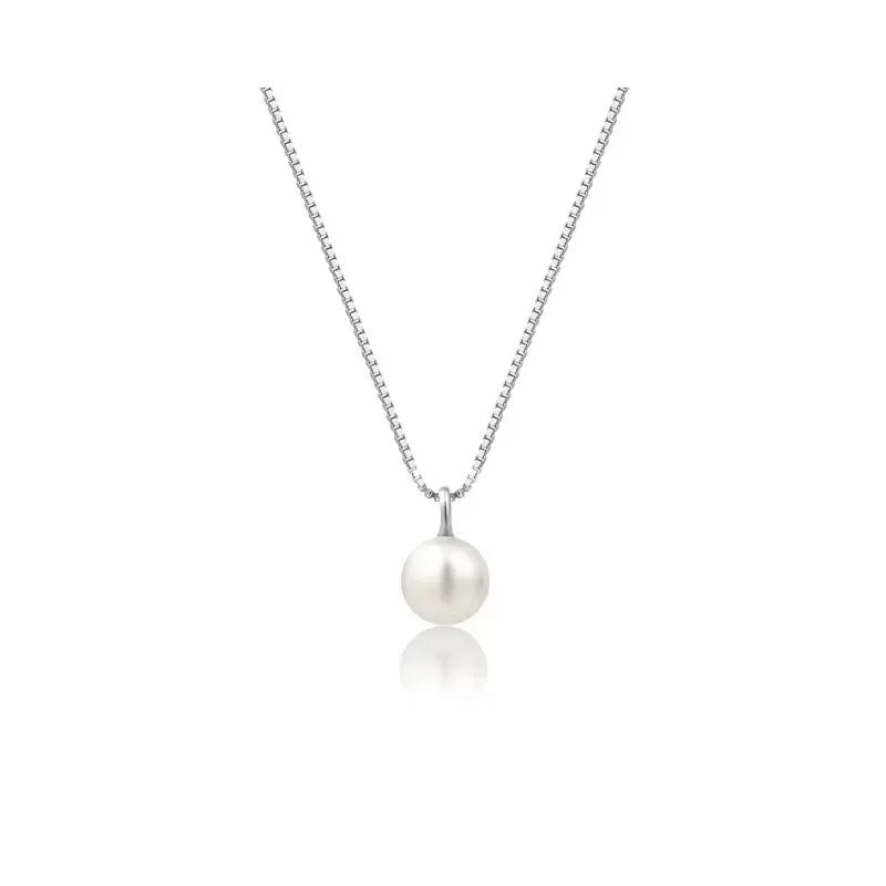 925 Silver Gold-Plated Pearl Pendant Necklace Women’s Fashion Jewelry