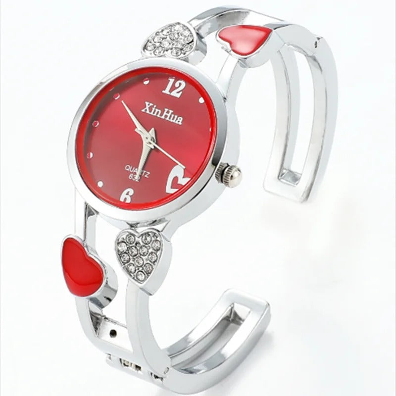 heart shaped bracelet watch women watches luxury rhinestone women's watches ladies watch steel clock zegarek damski reloj mujer