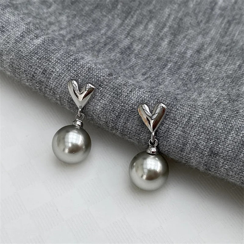 Simulated Pearl Drop Earrings Women Long Statement Jewelry