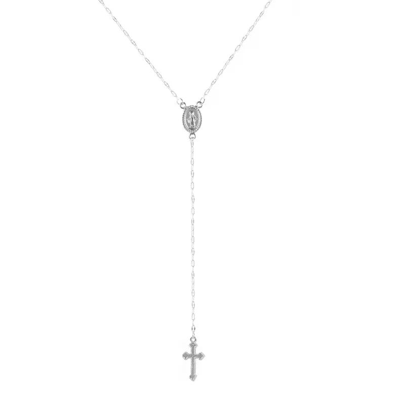 2025 New Fashion Vintage Christian Cross Bohemia Religious Rosary Pendant Necklace For Women Charm Jewelry Gifts
